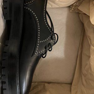 Alaia Eyelet Leather Derbys Shoes IT36.5